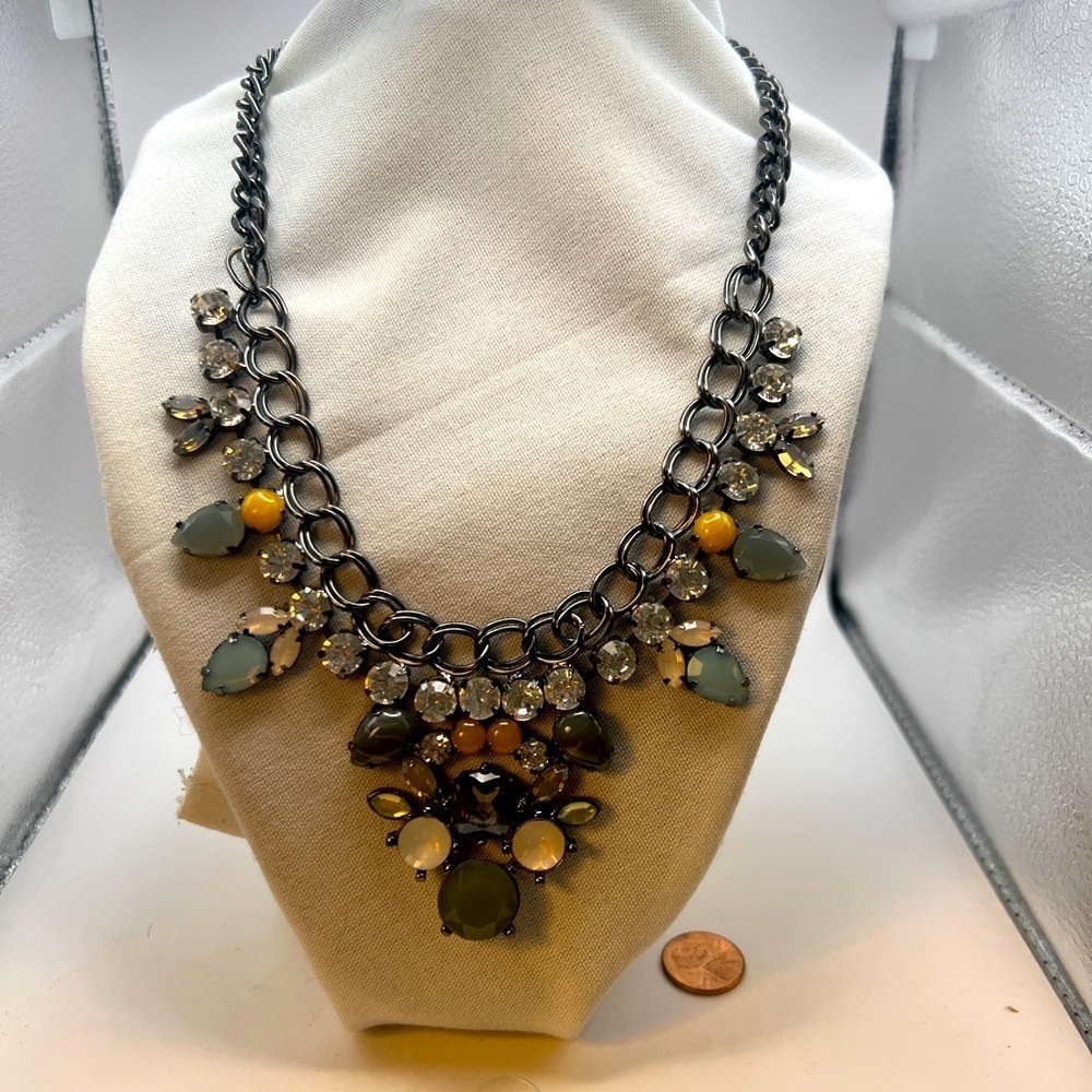 Loft statement necklace on a black chain